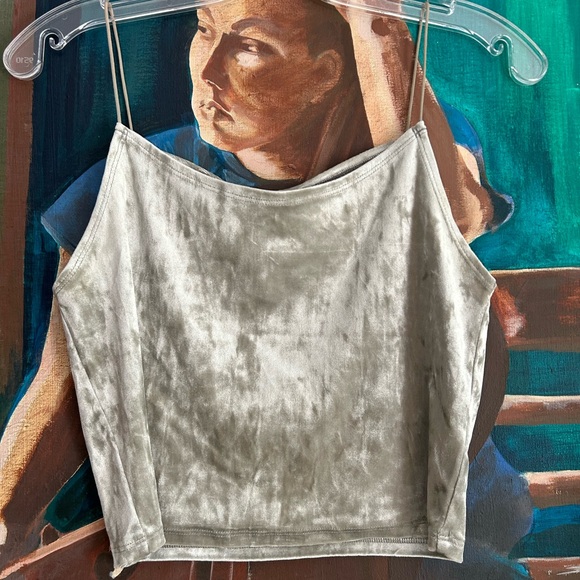 Forever 21 Metallic Gray Olive Camisole M - Picture 6 of 14